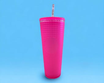 Dream House Pink Grid Tumbler (24oz)