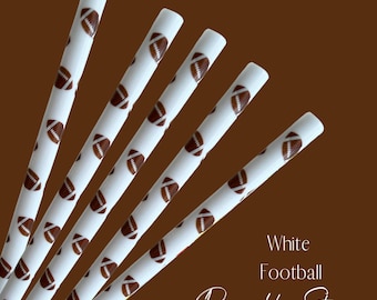 Reusable White Football Straw  | 24oz
