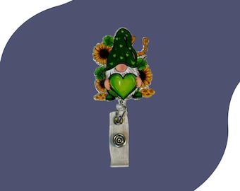Lucky Gnome Acrylic Badge Reel – St. Patrick’s Day Retractable ID Holder