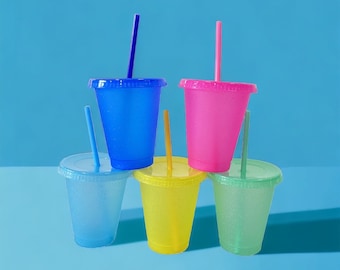 16oz. Spring Time Frosted Cups with Glitter | Reusable