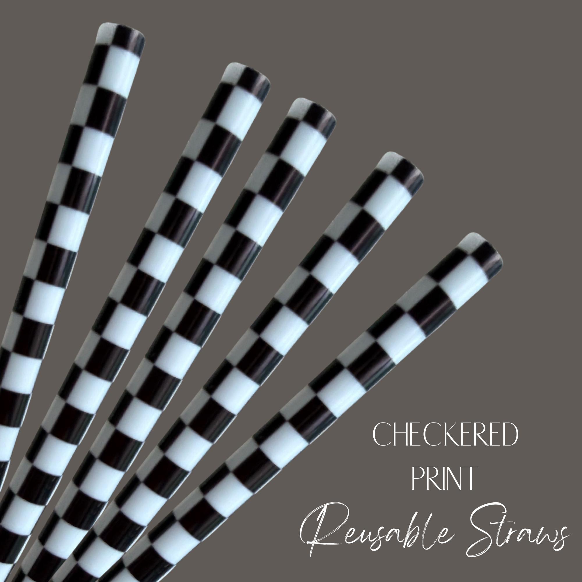 Reusable Checkered Straw | 24oz - Etsy
