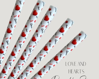 Reusable Love and Hearts Straw  | 24oz
