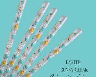 Reusable Easter Bunny Clear Straw  | 24oz