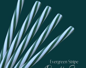 Evergreen Stripe Straw  | 24oz