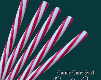 Candy Cane Swirl Straw  | 24oz