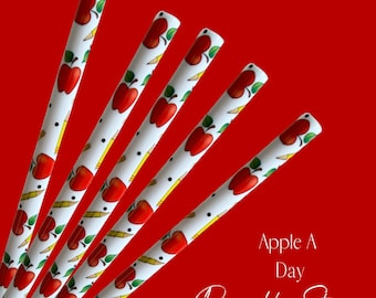 Reusable Apple A Day Straw  | 24oz