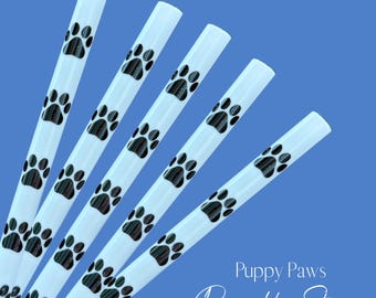 Reusable Puppy Paws Straw  | 24oz