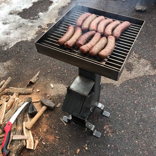 Edelstahl Raketenofen Zubehör, Grill top Rost und Reduzierer *Herd separat verkauft*