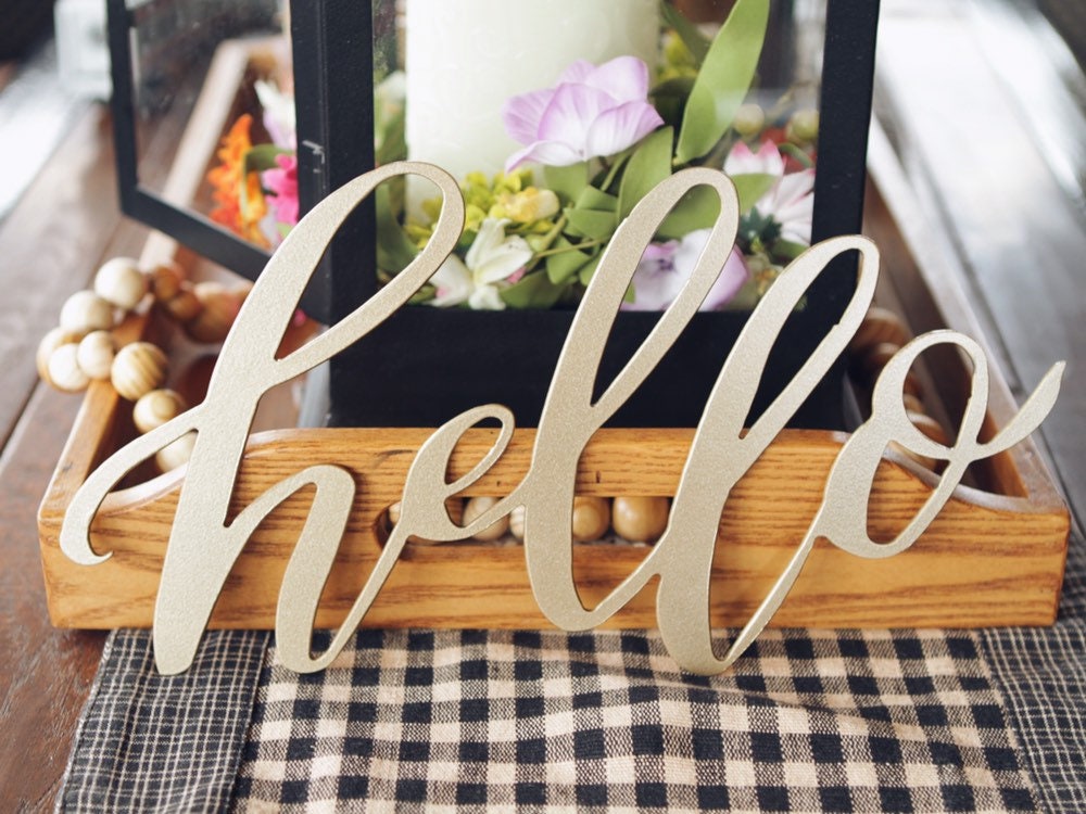Hello Sign 1 Metal Wall Artmetal Wall Decor | Etsy
