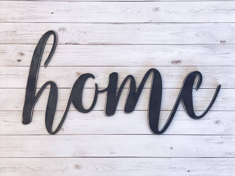Home Sign Metal Home Sign Metal Word Art Sign Metal Home Etsy Ireland