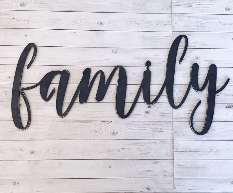 Family Sign Metal Family Sign Metal Word Art Sign Metal Etsy