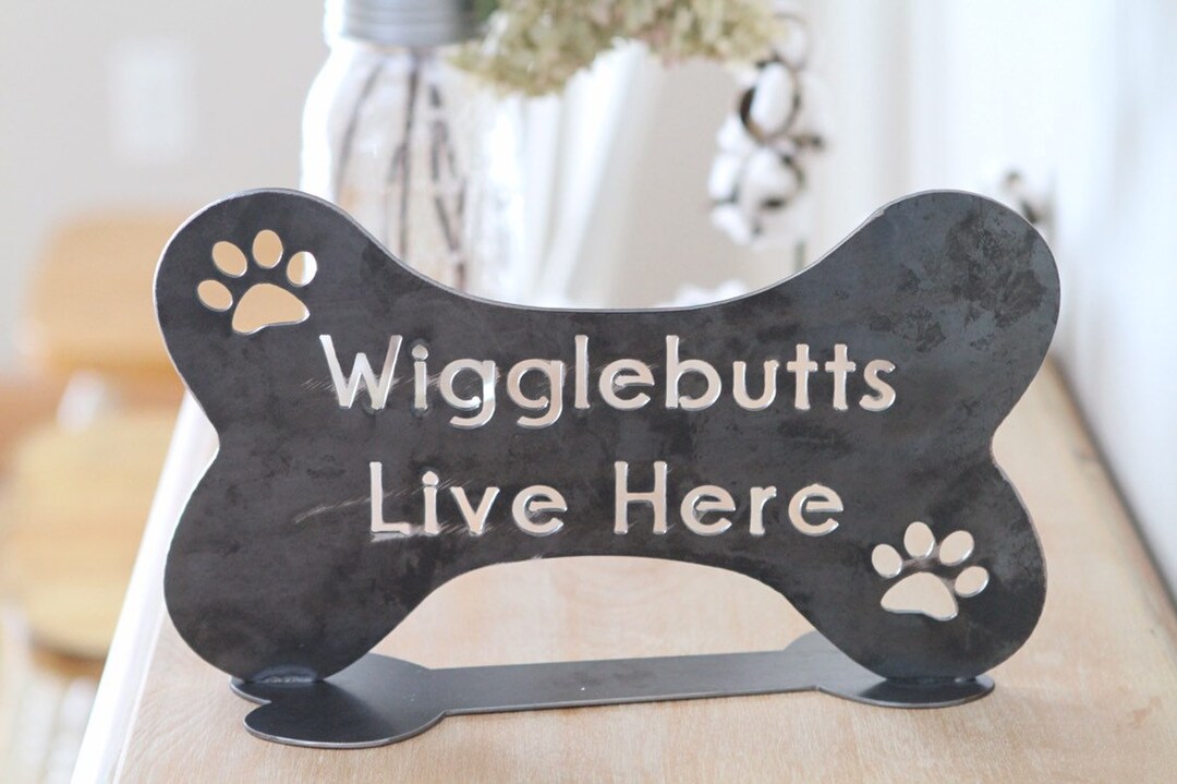 Metal Dog Bone Sign, Wigglebutts Sign, Dog Wall Sign Etsy