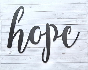 hope sign, metal hope sign, metal word art sign, metal home decor
