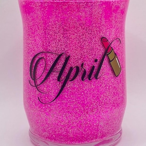 Glittered Glass Containers | Makeup Brush Holders | Office Supply Container