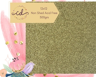 10 Sheet Non-Shed Glitter Cardstock, 300 GSM, 12x12 Scrapbooking Paper