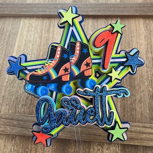 Roller skates cake topper, rolling skate party, skating birthday topper, skates cake decor, rolling skates theme party, boys skates topper