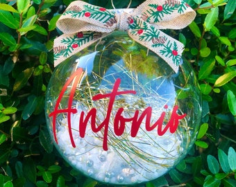 Christmas baubles, custom ornament, family name, Christmas bauble personalized, baby fist Christmas bauble, unique Christmas bauble, baubles