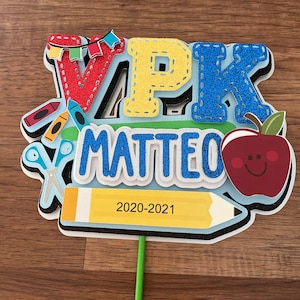 VPK cake topper, pre kindergarten  graduation party, class of 2022, pre k party props, kindergarten graduation, ready to kindergarten, grad