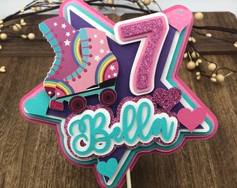 Roller Skate Birthday Cake Topper: Roller Derby Party Decor