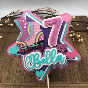 Roller skate birthday cake topper, roller derby party, roller skate cake topper, rolling skate party, skating birthday, ice skating party