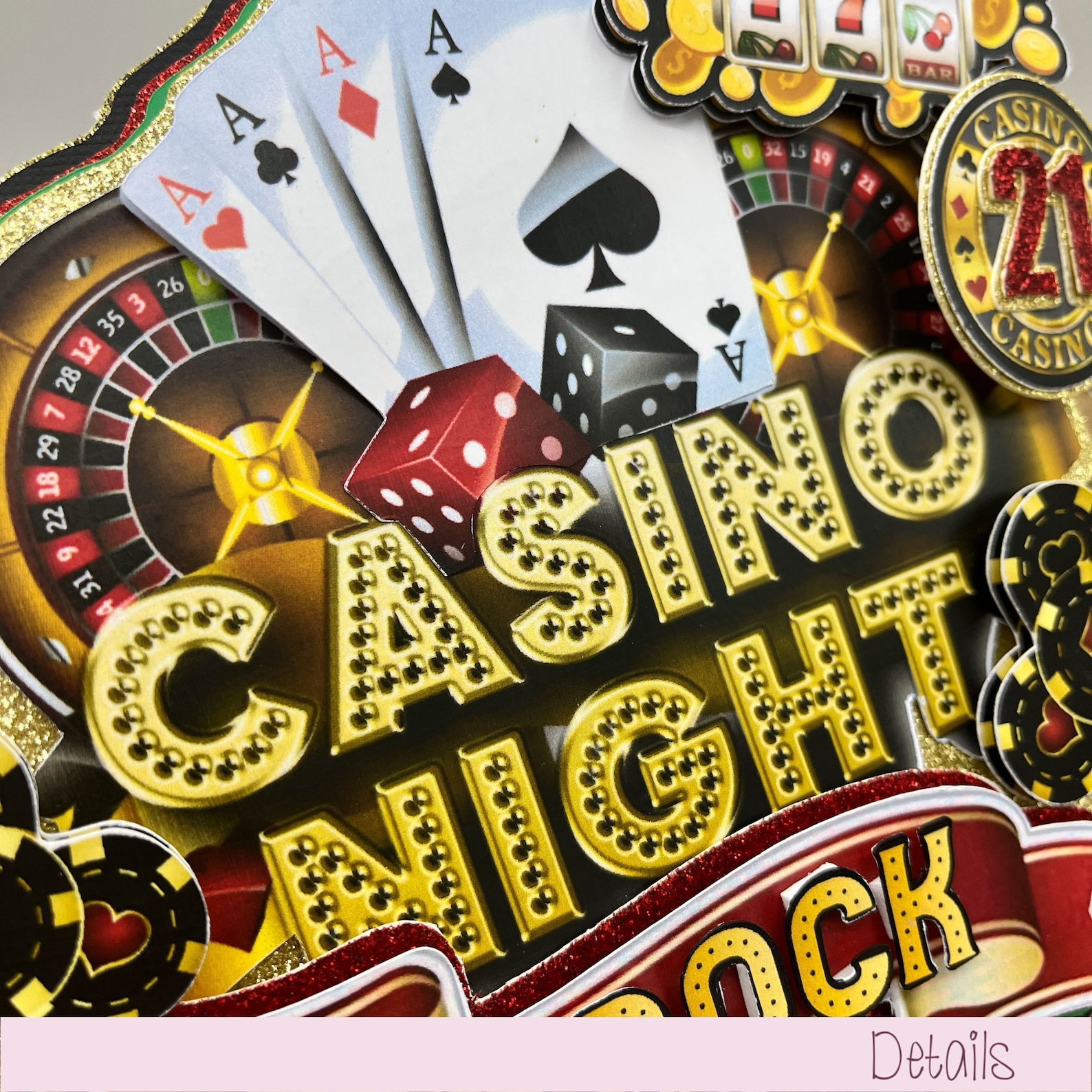 Casino Cake Topper Casino Theme Party Casino Custom Topper - Etsy