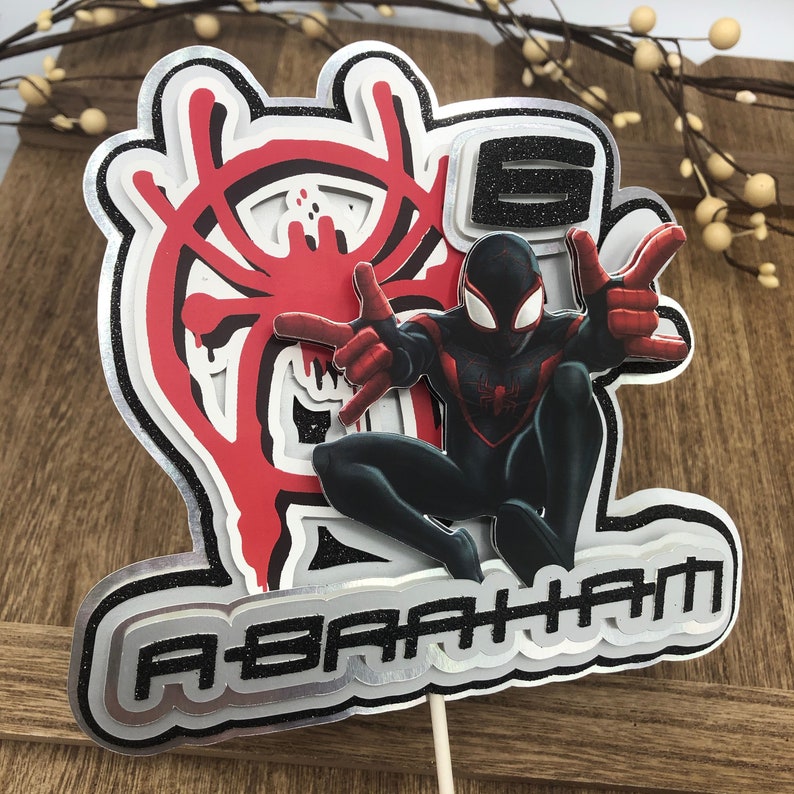 Spiderman cake topper miles morales cake topper spider web