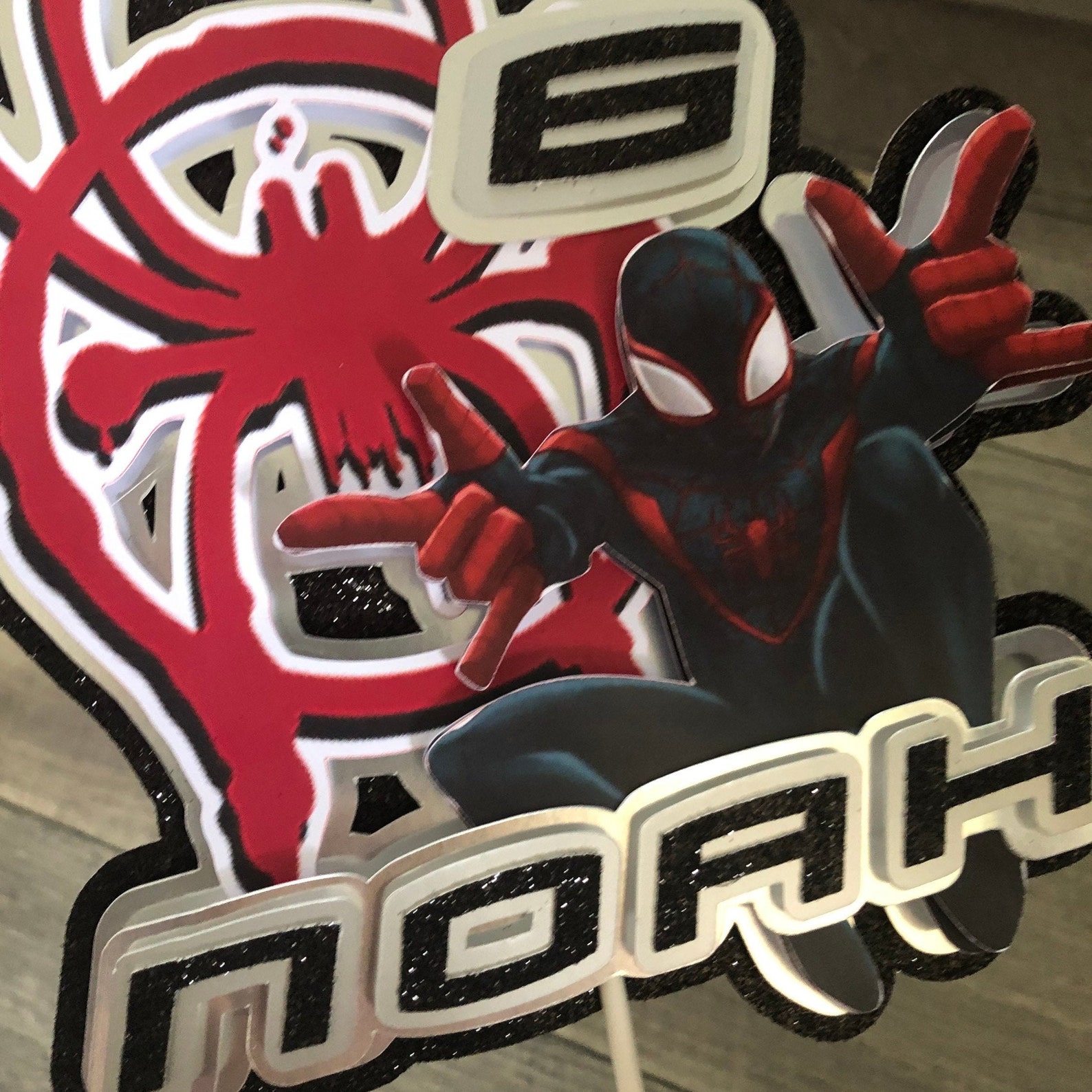 spiderman cake topper miles morales cake topper spider web etsy