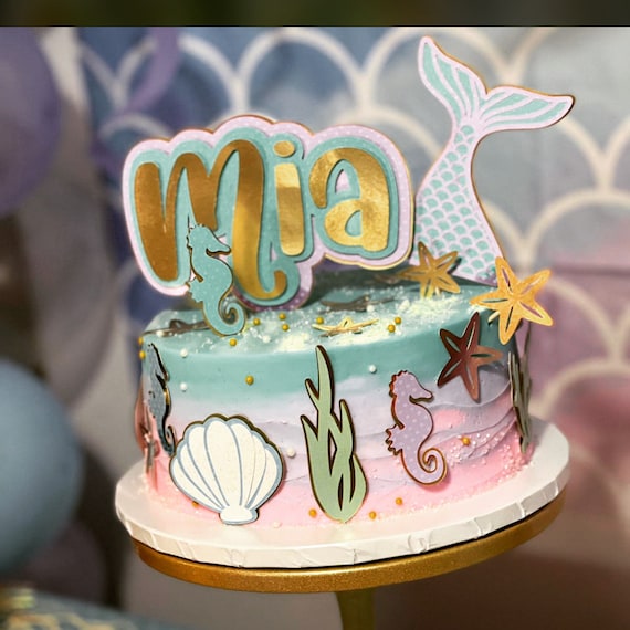 Mermaid Cake Topper, Under the Sea Cake, Oneder the Sea Party, Mermaid  Party, Custom Cake Topper, 1st Birthday Mermaid Party, Under the Sea 