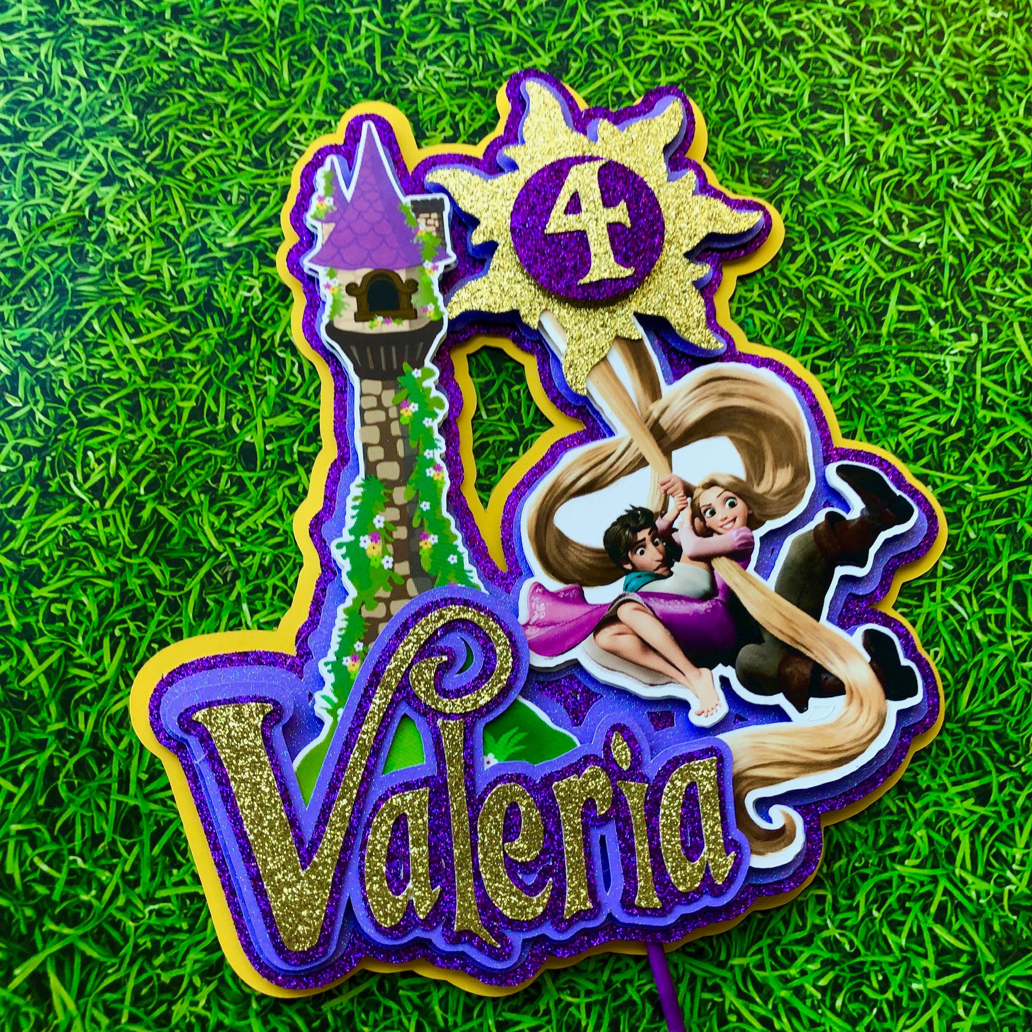 Tangled cake topper disney princess personalized cake | Etsy