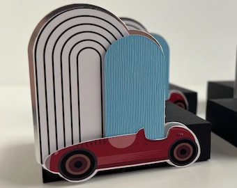 Vintage car candy holders, racing car birthday, race car favor boxes, custom candy holders, vintage racing car party favors,favors birthday