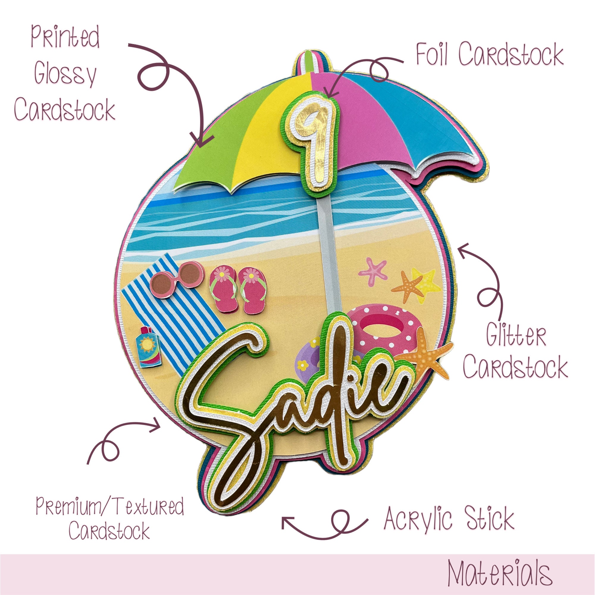 Beach Cake Topper, Summer Birthday Party Decor - Etsy Australia