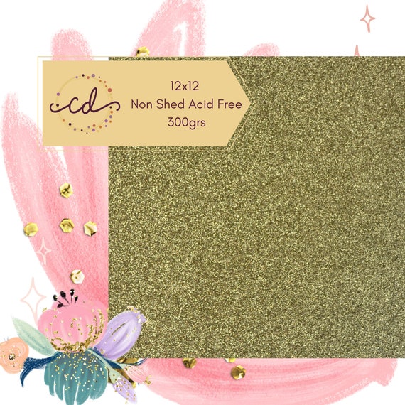 10 Sheet Non-Shed Glitter Cardstock, 300 GSM, 12x12 Scrapbooking Paper
