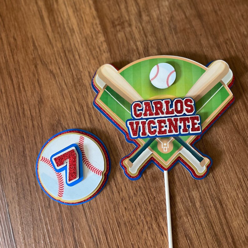 Baseball „Two“ Tortenaufsatz – Kuchen Topper Für 2. Geburtstag Junge, Schwarz Glitzer