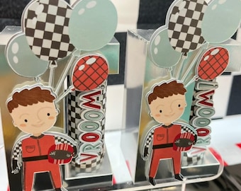 Vintage Race Car Favor Boxes, Personalized Party Decoration