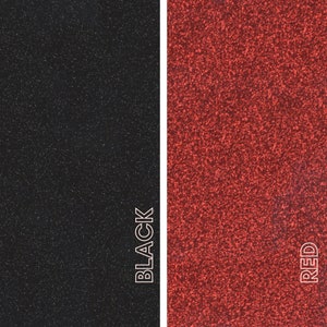 May include: A split image with a black textured surface on the left and a red textured surface on the right. The word "BLACK" is vertically aligned in white text on the left side. The word "RED" is vertically aligned in white text on the right side.