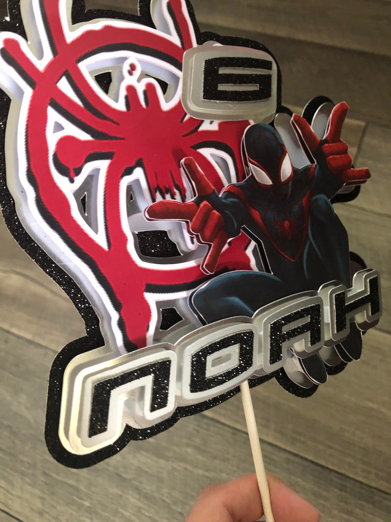Spiderman cake topper miles morales cake topper spider web