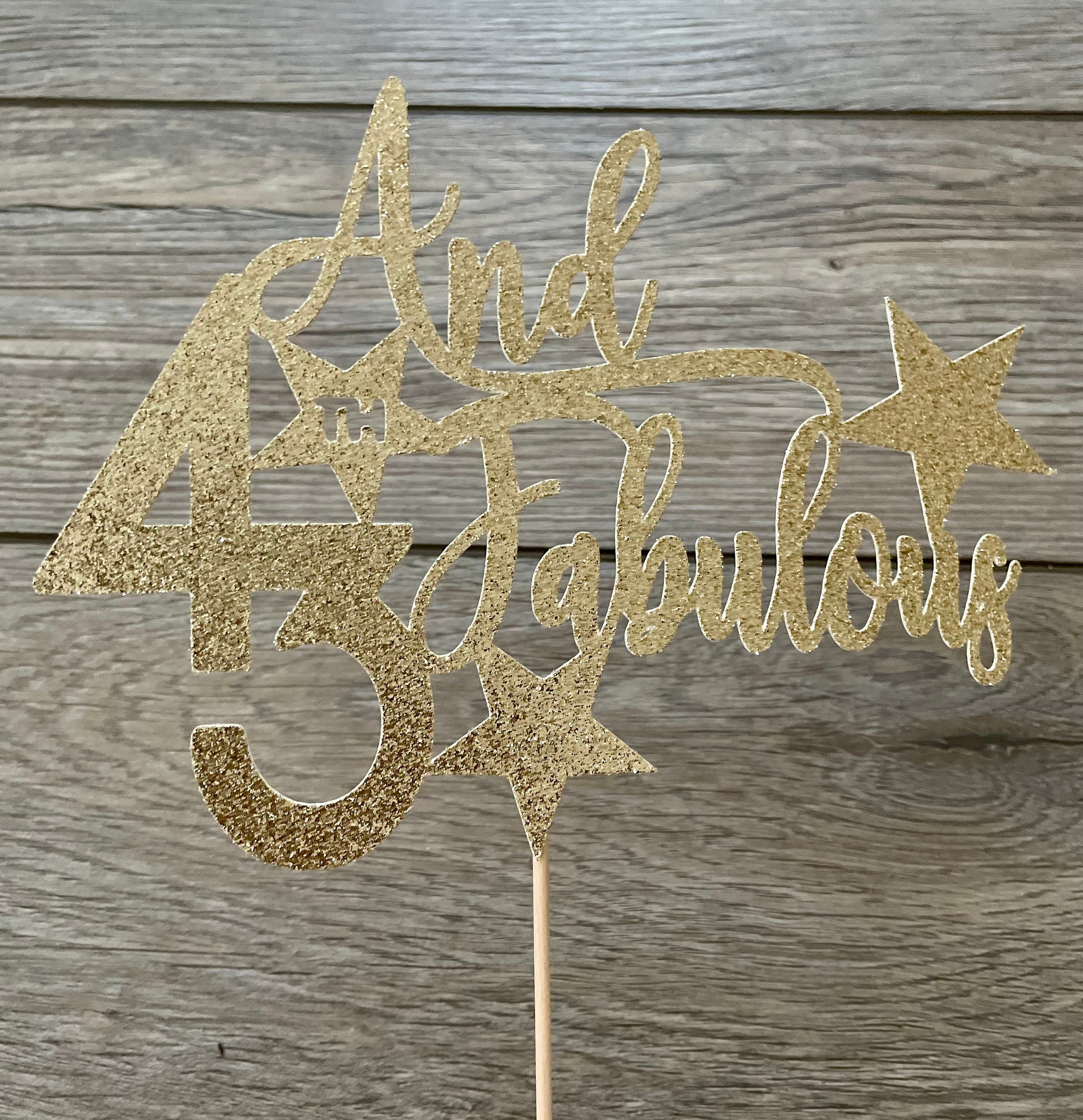43 & Fabulous Glitter Cake Topper, Custom Age Birthday Decor - Etsy