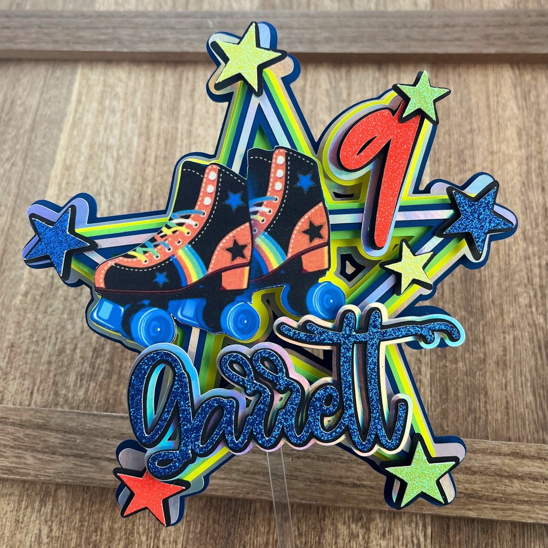 Roller Skates Cake Topper Rolling Skate Party Skating Etsy