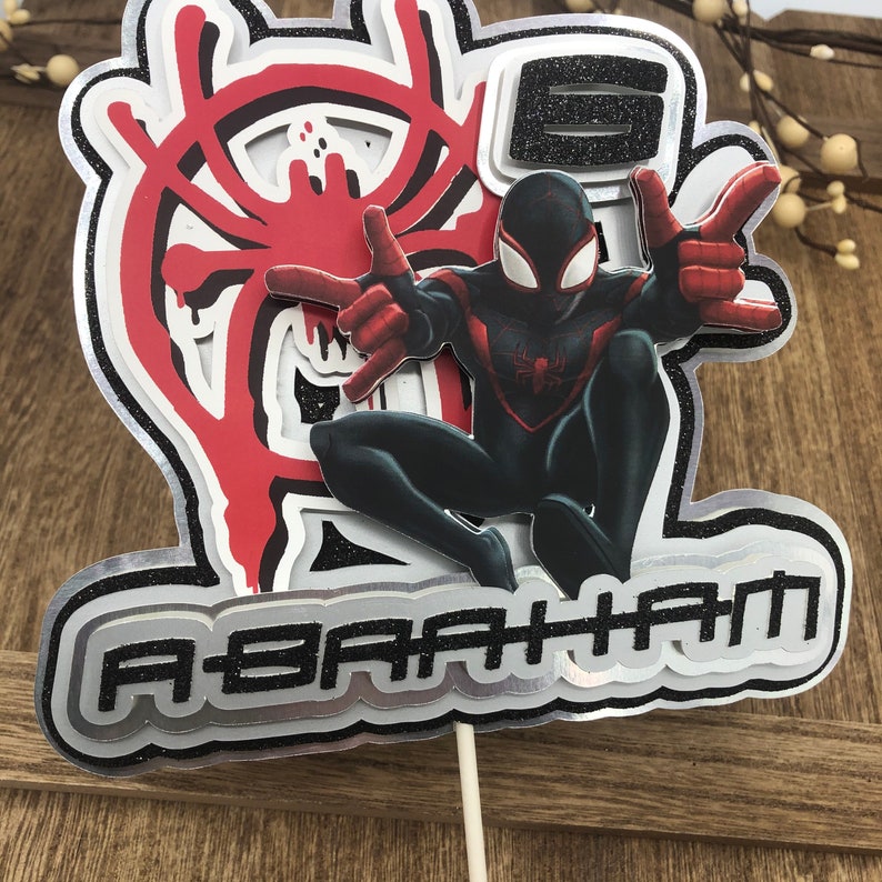 Spiderman cake topper miles morales cake topper spider web