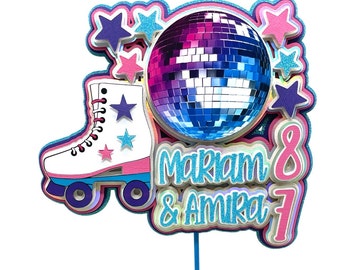 Disco Roller Skate Cake Topper, 80s Birthday Party Decoration