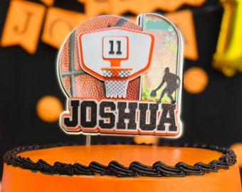 Personalized Basketball Cake Topper, Sports Birthday Party Decor