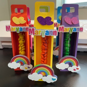 Rainbow favor box, rainbow theme birthday, rainbow party favors, rainbow favor gifts, rainbow party decor,rainbow treat box,custom favor box