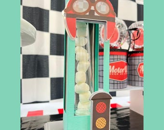 Vintage Race Car Favor Box, Racing Theme Party Decor