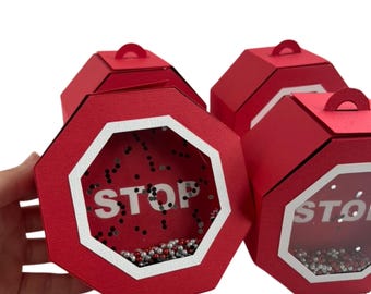 Stop Sign Shaker Favor Boxes, Cars Theme Party