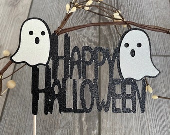 Happy Halloween ghosts cake topper, Halloween cake decoration, halloween party, ghosts cake topper, halloween decor, halloween party