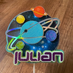 Planets cake topper, space birthday theme, planets custom topper, space party decoration, planets theme party, space party topper