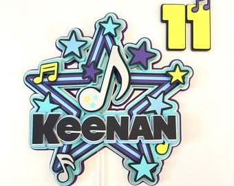 Music Notes Cake Topper: Teen Birthday Party Centerpiece