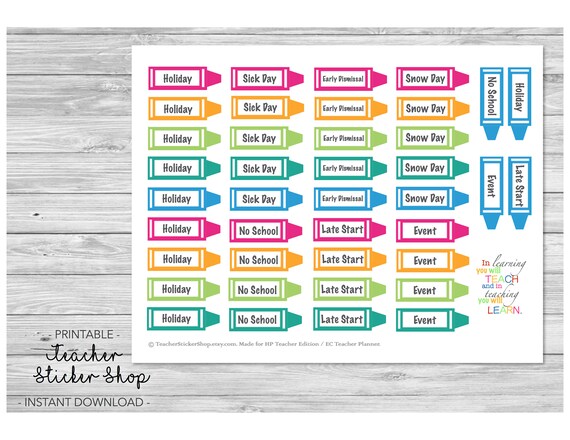 Happy Planner Erin Condren Planner Stickers Watercolor School Stickers School Printable Planner Stickers