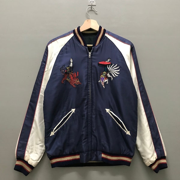 Vintage XLarge Japanese Souvenir Sukajan Reversible Jacket | Sukajan | Reversible Sukajan