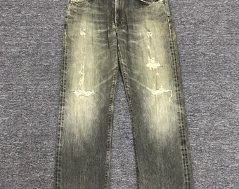 Size 33x41 Vintage Edwin Selvedge Distressed Denim Pants | Edwin Selvedge Jeans | Edwin | Selvedge Jeans | Distressed Denim | A1